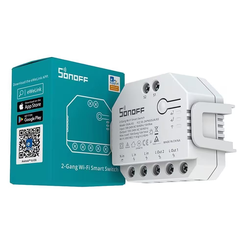 Interruptor WiFi Inteligente Mide Consumo DUALR3 / SONOFF