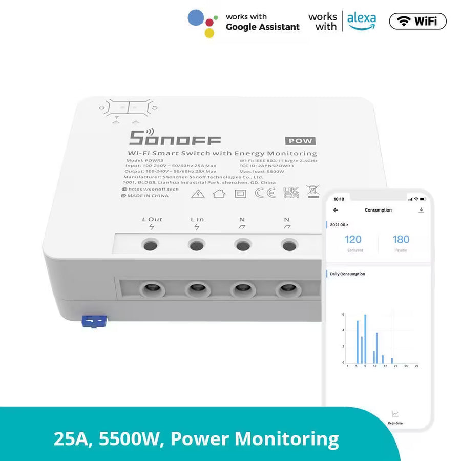 Smart Switch Mide Consumo Eléctrico POWR3 / SONOFF