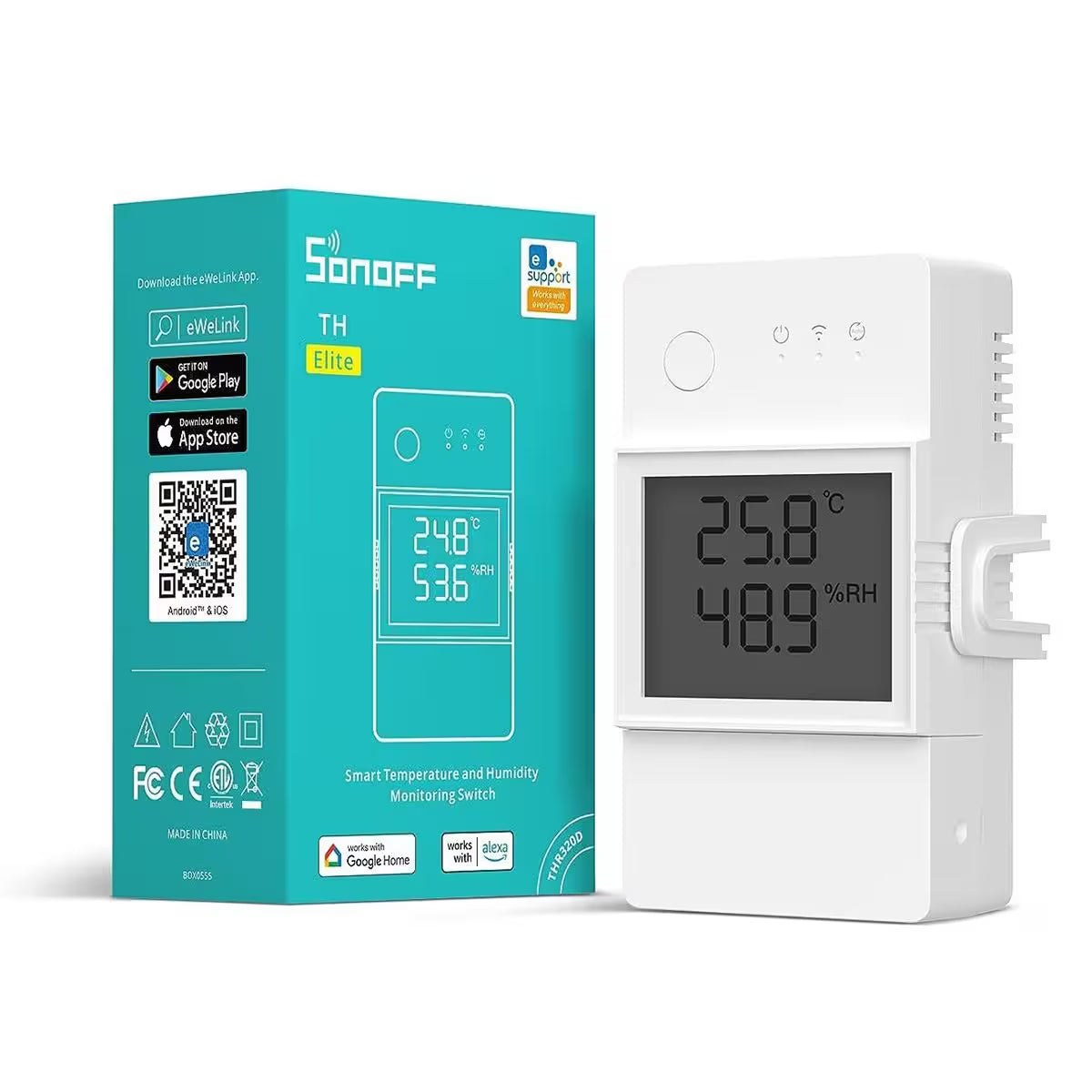 Interruptor Temperatura y Humedad H Elite THR316D 16A / SONOFF