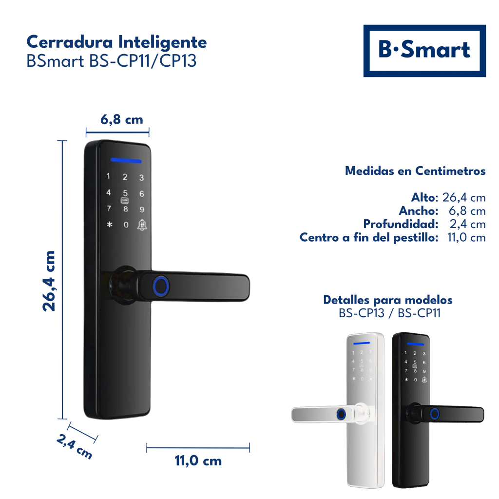 Medidas Cerradura BSmart CP13