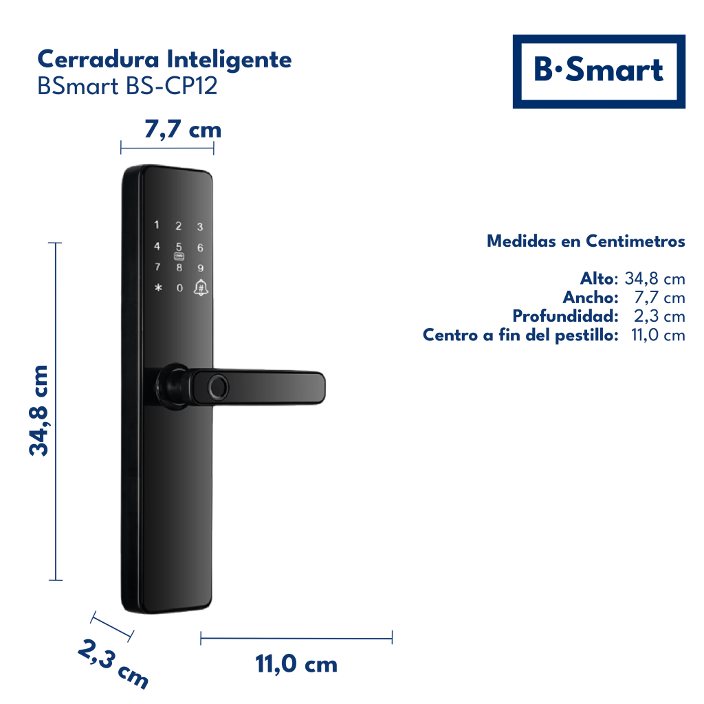 Medidas Cerradura BSmart CP12